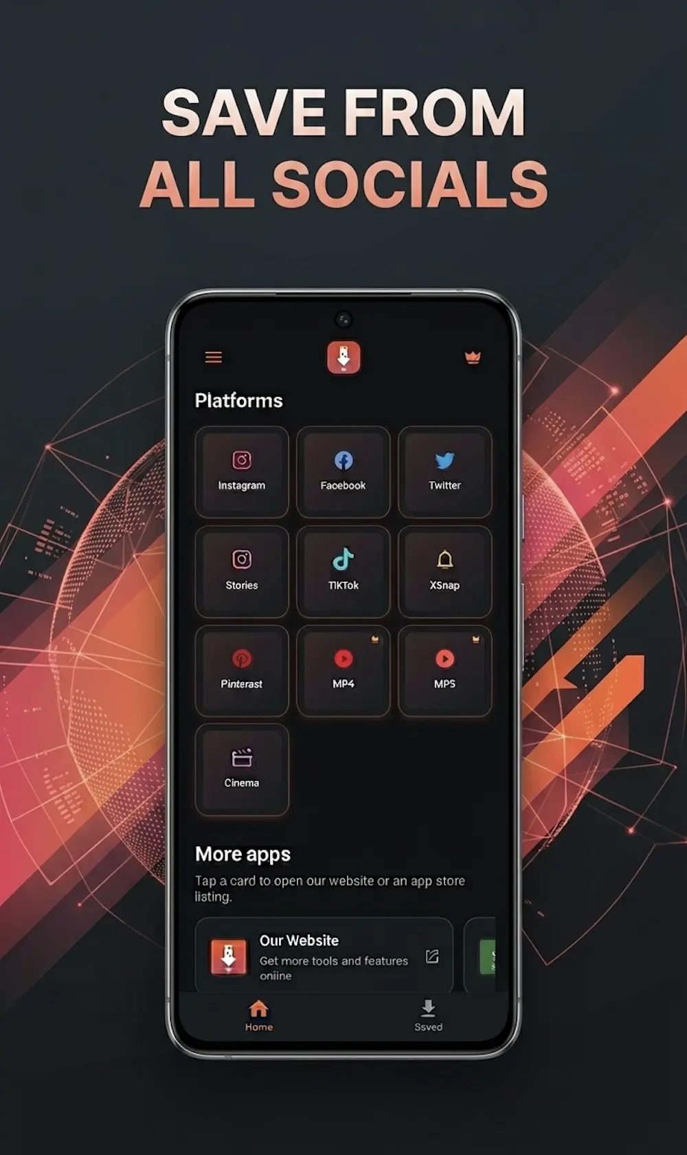 SnapDownloader Android app screenshot